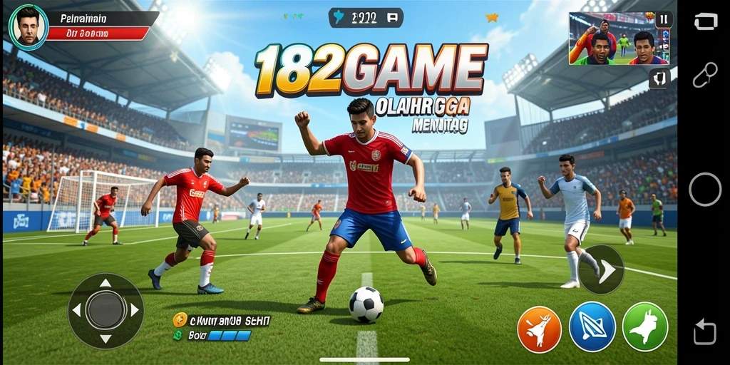 Tangkapan layar utama 182GAME menunjukkan aksi seru pertandingan olahraga.