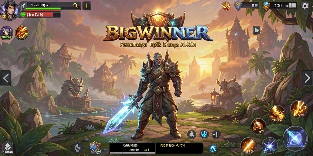 Tampilan gameplay ARPG yang mendebarkan dalam BIGWINNER.
