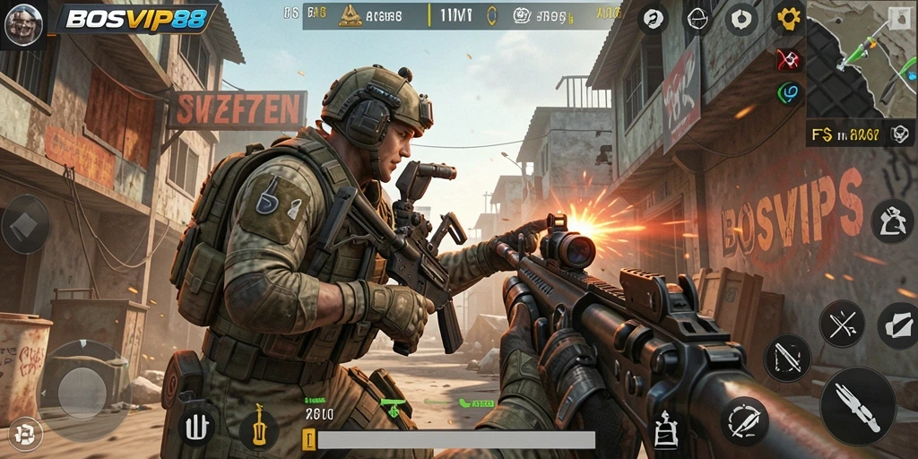 Screenshot dari gameplay menegangkan di BOSVIP88.