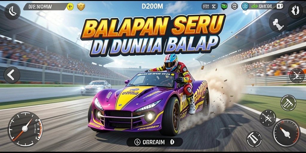 Tampak menegangkan balapan di lintasan kota penuh aksi.