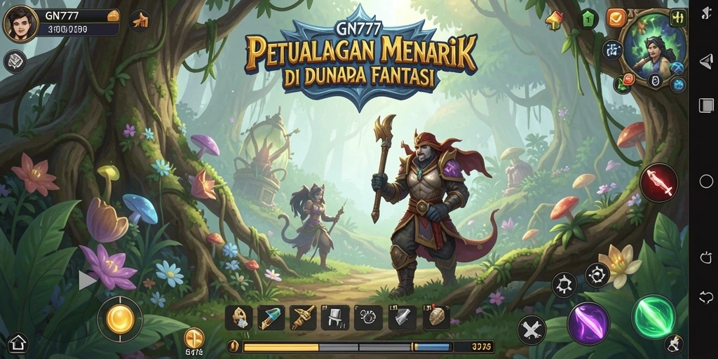 Tangkapan layar utama gameplay GN777 yang menampilkan aksi petualangan seru.