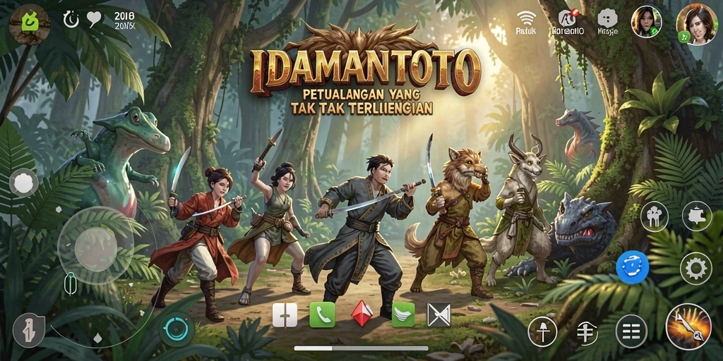 Screenshot gameplay seru dari IDAMANTOTO dengan elemen petualangan.