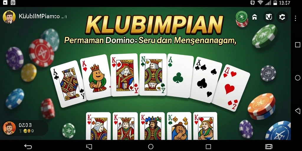 Tangkapan layar gameplay <strong>KLUBIMPIAN</strong> menunjukkan suasana permainan domino yang seru.