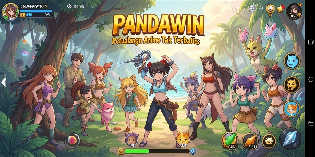 Tampilan gameplay <strong>PANDAWIN</strong> yang memukau dengan karakter-karekter Anime ikonik.