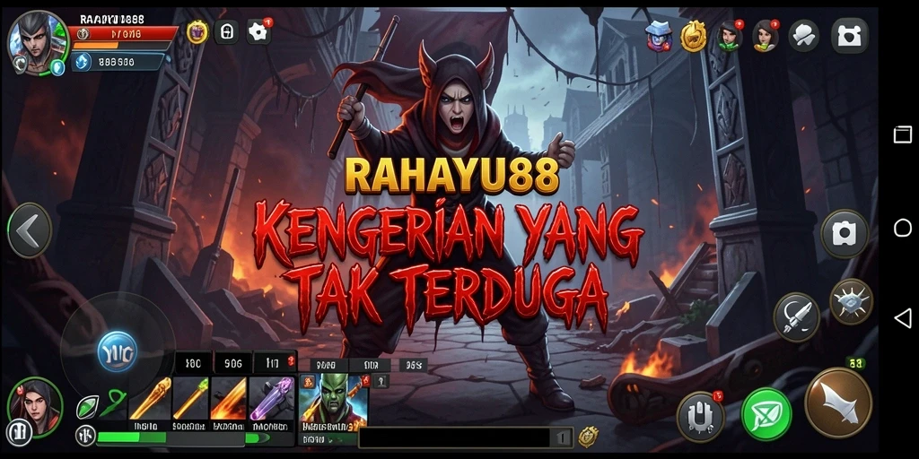Tampilan layar permainan RAHAYU88 yang menakutkan dan mendebarkan.