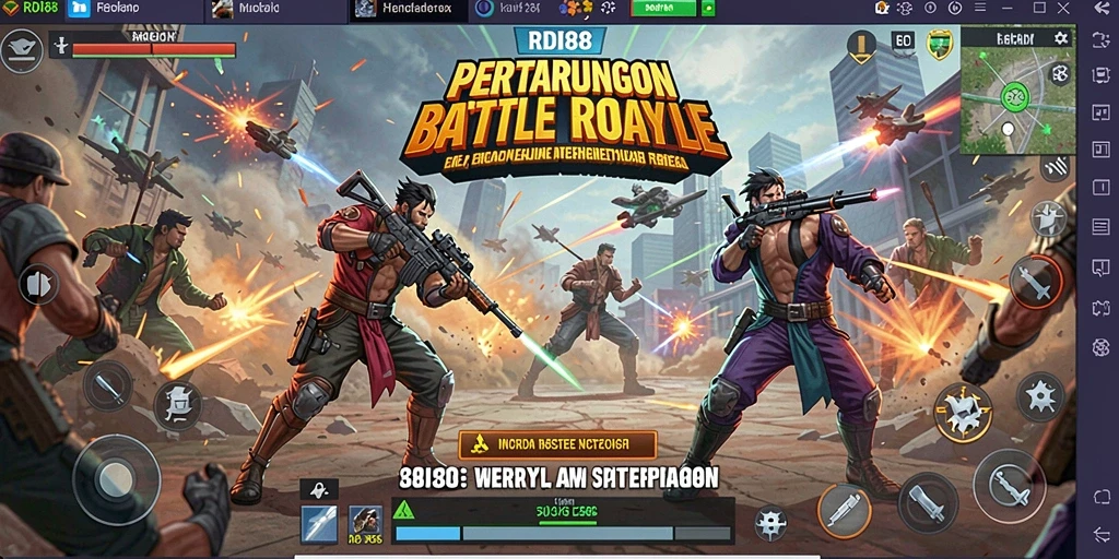 Tangkapan layar RDI88 menampilkan pertarungan seru di pulau pertempuran.