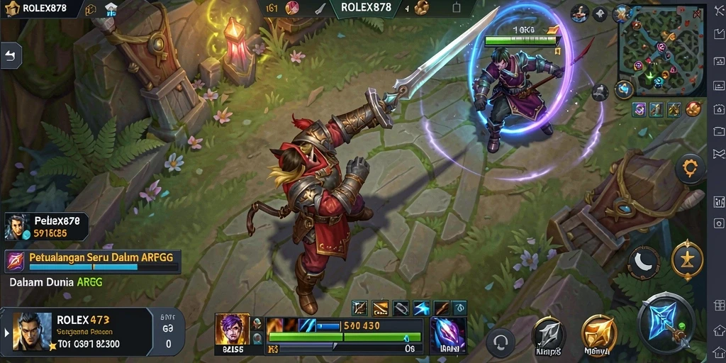 Tampilan menarik dari gameplay ARPG di ROLEX878.