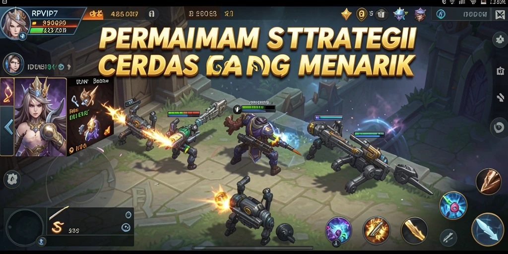 Screenshot utama RPVIP7 menunjukkan aksi strategi intens.