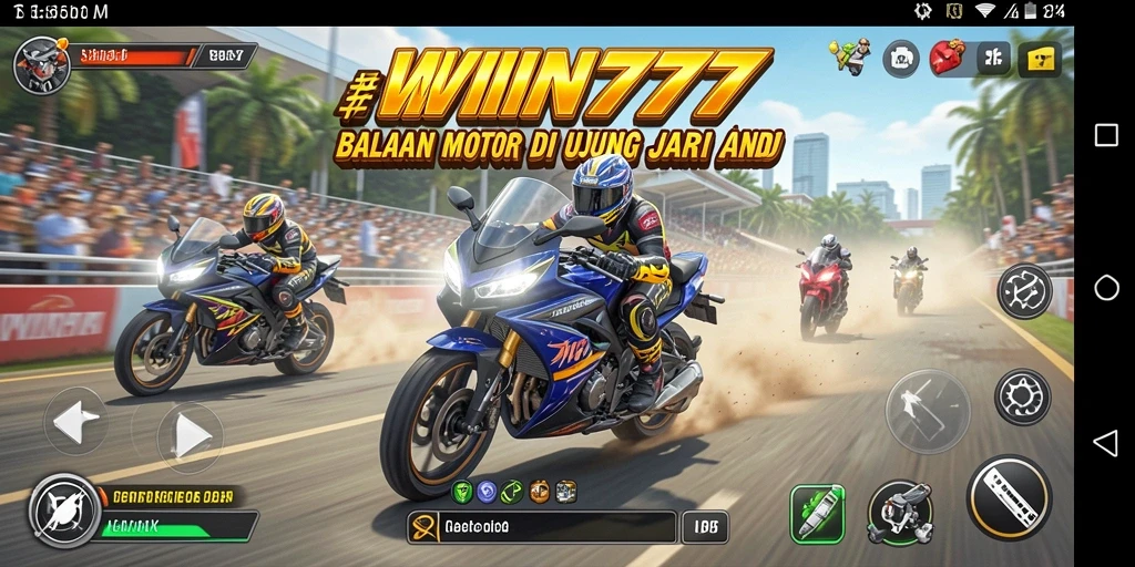 Tampilan gameplay seru dari balapan motor di WIN777.